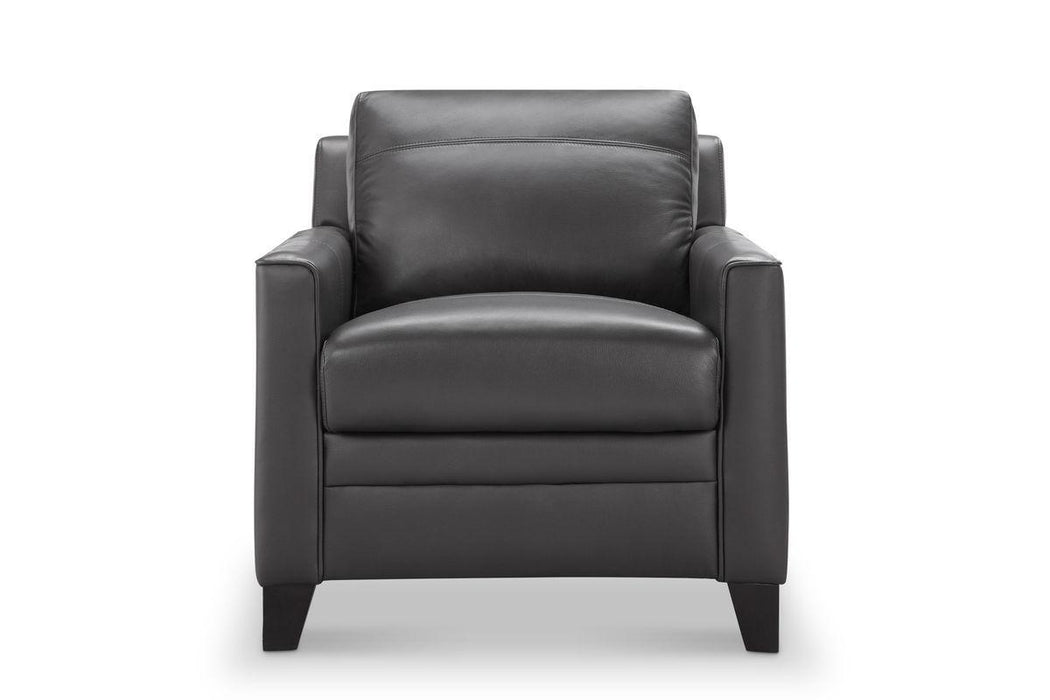 Leather Italia USA Cambria - Fletcher 6287B Chair in Charcoal