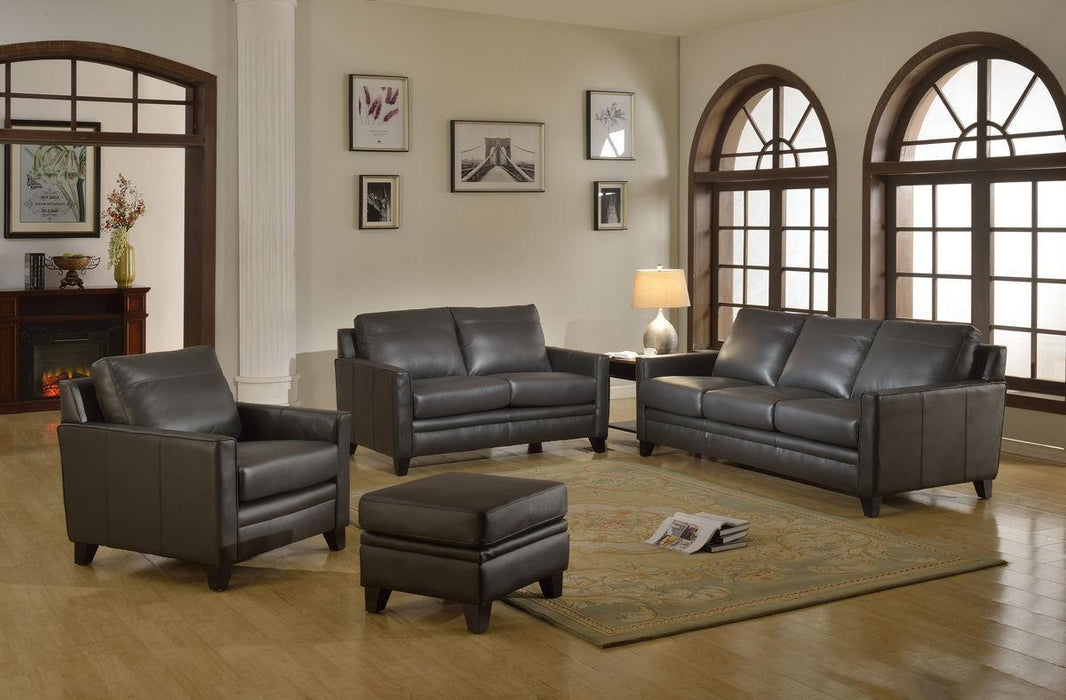 Leather Italia USA Cambria - Fletcher Loveseat in Charcoal