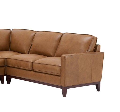 Leather Italia USA Georgetowne Newport RAF One Arm Loveseat in Camel image