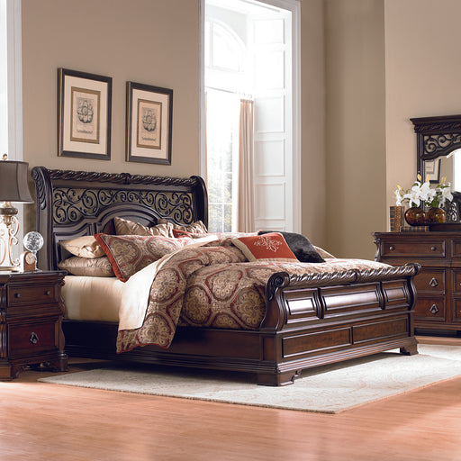 Arbor Place King California Sleigh Bed, Dresser & Mirror, Chest, Night Stand image