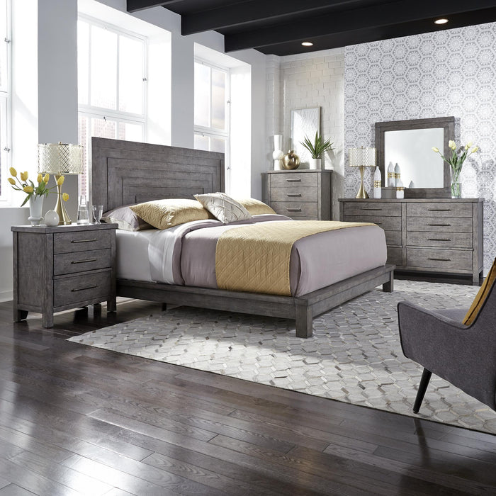 Modern Farmhouse Queen Platform Bed, Dresser & Mirror, Chest, Night Stand image