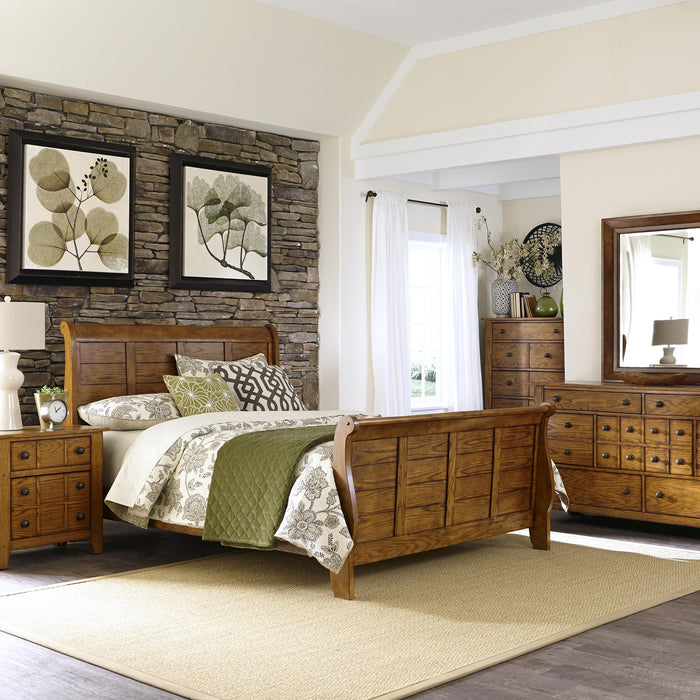 Grandpas Cabin King Sleigh Bed, Dresser & Mirror, Chest, Nightstand image